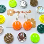 Hollyhocks Retro Earrings