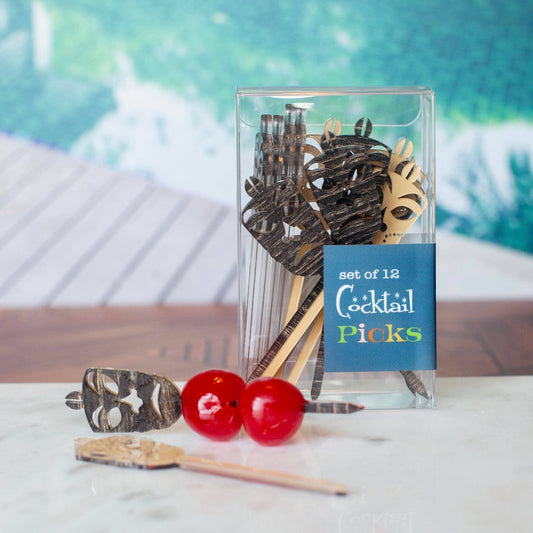 Tiki Mask Cocktail Pick Set - Vintage MC